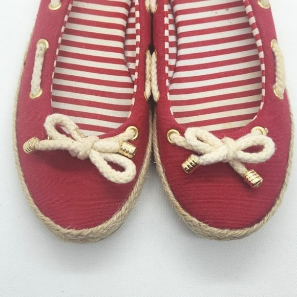 Chaps Red "Celia" Espadrilles Slip-On Shoes - Size 6B - Picture 4 of 10